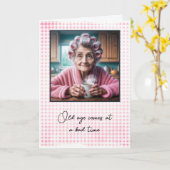 Alte Dame wird alter Spaß Karte (Gelbe Blume)