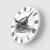 Alte Dampf-Lokomotive Runde Wanduhr (Winkel)