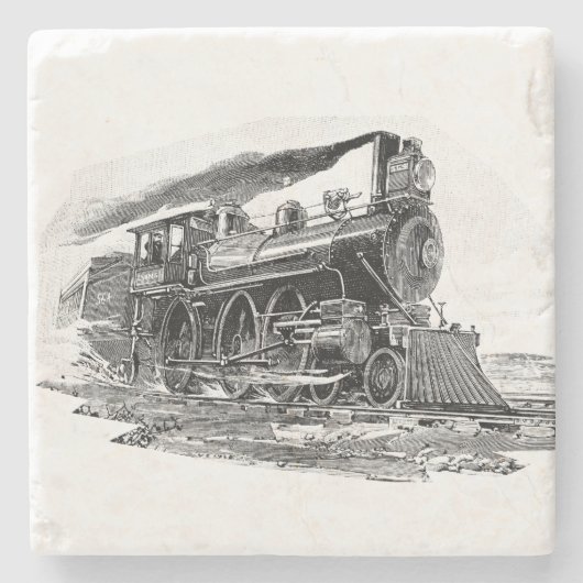 Alte Dampf-Lokomotive Steinuntersetzer (Vorderseite)