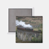 Alte Dampfbahn auf Glenfinnan Viadukt Magnet (Vorderseite/Rückseite)
