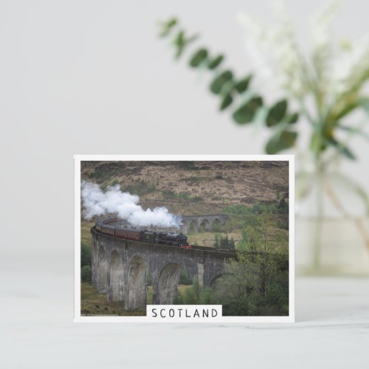 Alte Dampfbahn auf Glenfinnan Viadukt Postkarte (Stehend Vorderseite)
