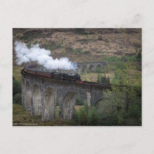 Alte Dampfbahn auf Glenfinnan Viadukt Postkarte (Vorderseite)