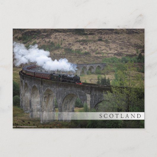 Alte Dampfbahn auf Glenfinnan Viadukt Postkarte (Vorderseite)