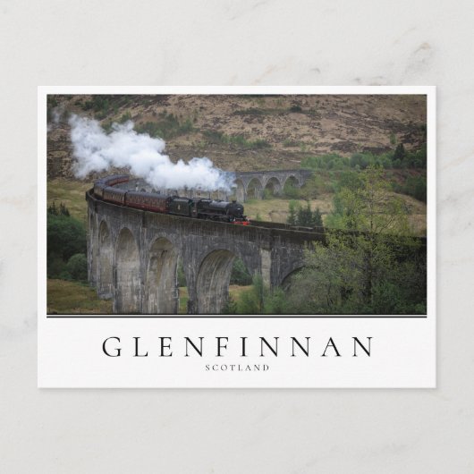 Alte Dampfbahn auf Glenfinnan Viadukt Postkarte (Vorderseite)