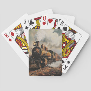 Alte Dampflok Spielkarten