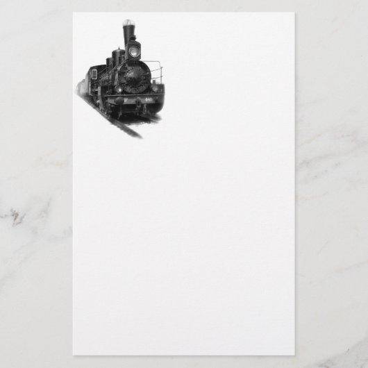 Alte Dampflokomotive Briefpapier (Vorderseite)