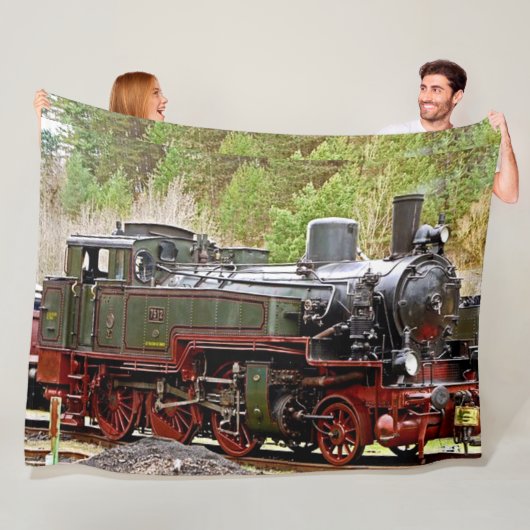 ALTE DAMPFLOKOMOTIVE FLEECEDECKE (Beispiel)