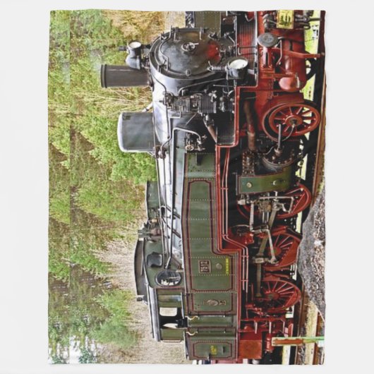 ALTE DAMPFLOKOMOTIVE FLEECEDECKE (Vorderseite)