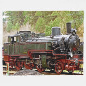 ALTE DAMPFLOKOMOTIVE FLEECEDECKE (Vorderseite (Horizontal))