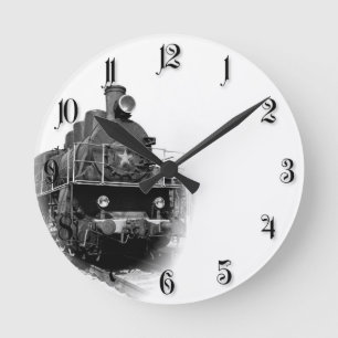 Alte Dampflokomotive Runde Wanduhr