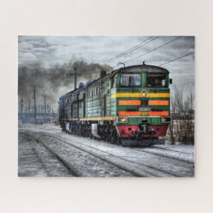 Alte Dampflokomotive Zug Foto Schwierig Puzzle