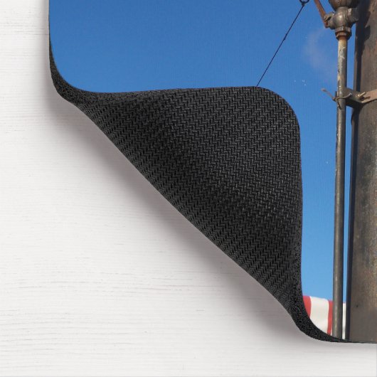 alte Dampfpfeife mit weißem Dampfstrahl Mousepad (Ecke)