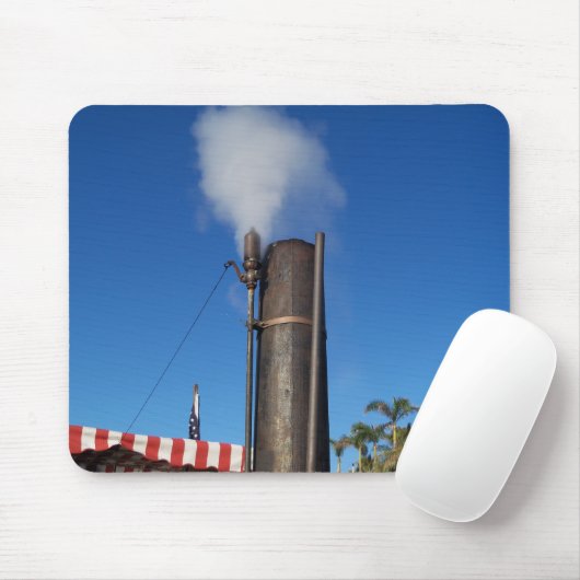 alte Dampfpfeife mit weißem Dampfstrahl Mousepad (Mit Mouse)
