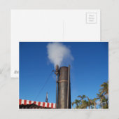 alte Dampfpfeife mit weißem Dampfstrahl Postkarte (Vorne/Hinten)
