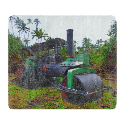 Alte Dampfwalze Schneidebrett (Vorderseite)