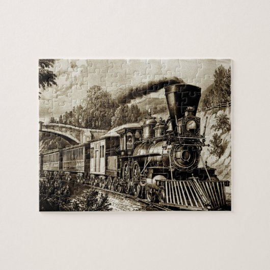 Alte Dampfzugbahn Puzzle (Horizontal)