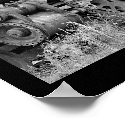 Alte Dampfzugräder Poster (Ecke)