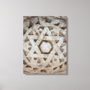 Alte Davidstern-Schnitzerei, Israel Leinwanddruck