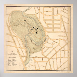 Alte DC-ZOO-Karte (1914) Vintage National Zoologic Poster