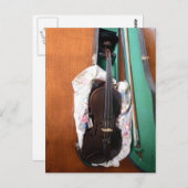 Alte deutsche Geige Postkarte (Vorne/Hinten)