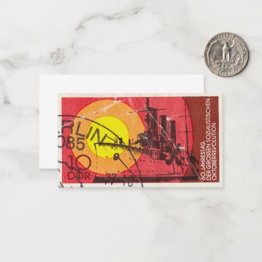 Alte deutsche Porto-Briefmarke Mitteilungskarte (Vorderseite/Rückseite Beispiel)