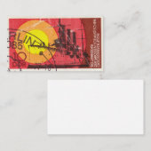 Alte deutsche Porto-Briefmarke Mitteilungskarte (Vorne/Hinten)