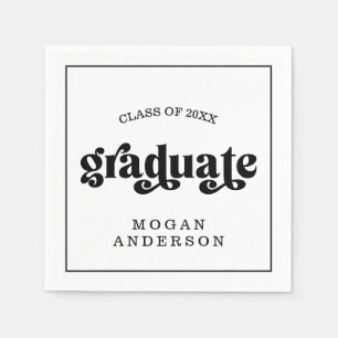 Alte dicke Typografie Abschlussfeier Serviette