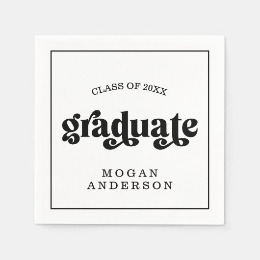 Alte dicke Typografie Abschlussfeier Serviette (Vorderseite)