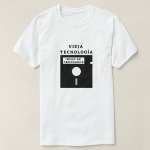 alte Diskette und spanischer Text: vieja T-Shirt