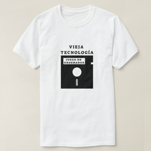 alte Diskette und spanischer Text: vieja tecnologí T-Shirt (Design vorne)
