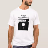 alte Diskette und spanischer Text: vieja tecnologí T-Shirt (Vorderseite)