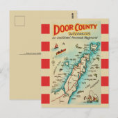 Alte Door County Karte Postkarte (Vorne/Hinten)