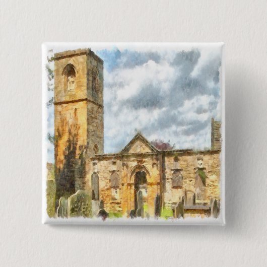 Alte Dreifaltigkeitsgotische Architektur Kirche Button (Vorderseite)