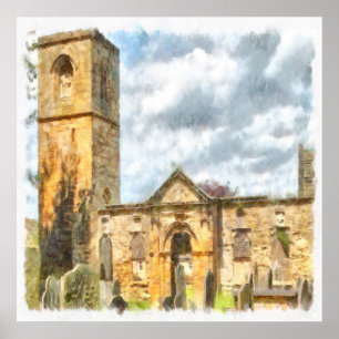 Alte Dreifaltigkeitsgotische Architektur Kirche Poster