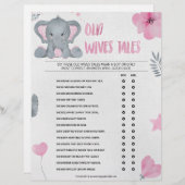 Alte Ehefrauen Tales [Baby Elephant [Rosa] Briefbogen (Vorne/Hinten)