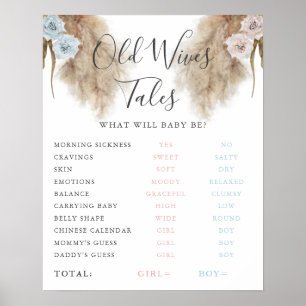 Alte Ehefrauen Tales Pampas Grass Game Sign Poster