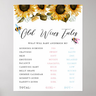 Alte Ehefrauen Tales Pink Blue Bumblebee Zeichen Poster