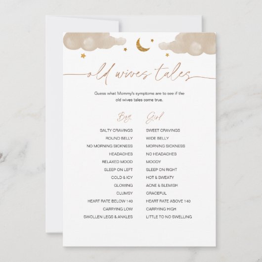 Alte Ehefrauen Tales Twinkle Star Baby Duschgame Einladung (Vorderseite)