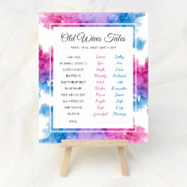 Alte Ehefrauen zeigen Baby Gender Reveal Party Gam Poster