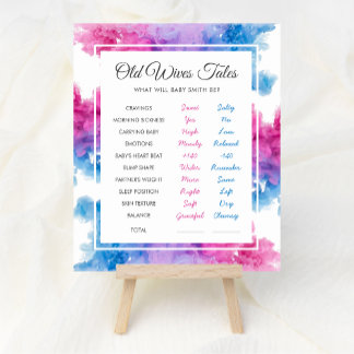 Alte Ehefrauen zeigen Baby Gender Reveal Party Gam Poster