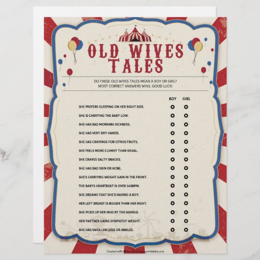 Alte Ehefrauen [Zirkusthema] Briefbogen (Vorne/Hinten)