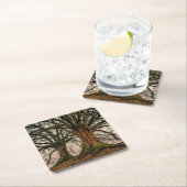 Alte Eiche im Winter Rechteckiger Pappuntersetzer (Vor Ort)