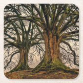 Alte Eiche im Winter Rechteckiger Pappuntersetzer (Vorderseite)