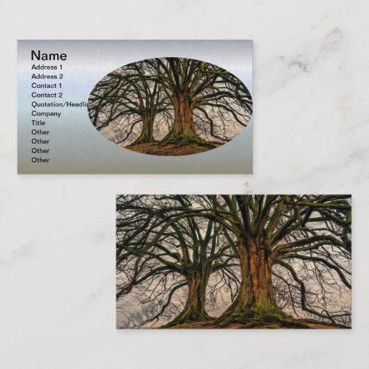 Alte Eiche im Winter Visitenkarte (Vorne/Hinten)