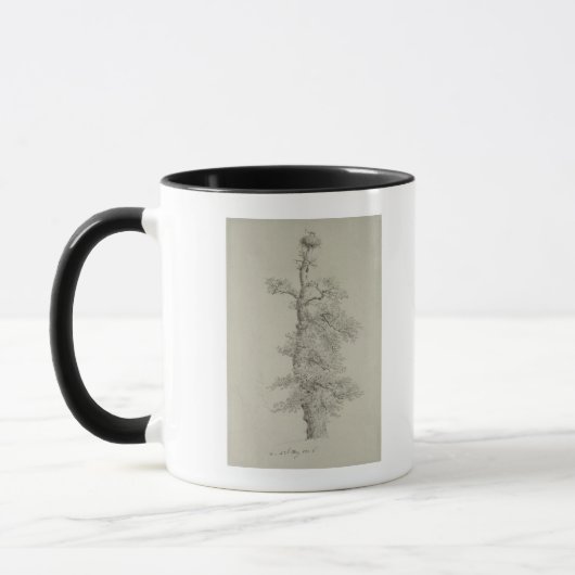 Alte Eiche mit dem Nest eines Storchs Tasse (Links)