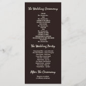 alte Eiche rustikale Hochzeitsprogramme Programm (Rückseite)