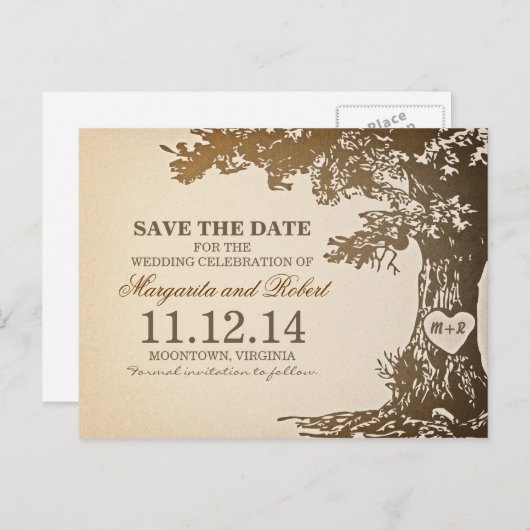 alte Eiche Save the Date Postkarten (Vorne/Hinten)