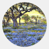 Alte Eiche und Bluebonnets - Onderdonk Kunst Runder Aufkleber (Vorderseite)