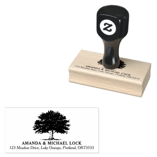 Alte Eichenbaum-Hochzeitstil-Rücksendeadresse Gummistempel (Stempel)