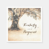 Alte Eichenbaum Rustikale Hochzeit Serviette (Vorderseite)